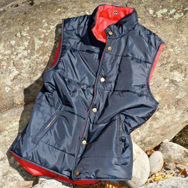 Reversible Vest in Navy and Red by Castaway Clothing - Country Club Prep