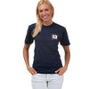 Whiskey Flag Tee Shirt in Navy by Anchored Style - Country Club Prep