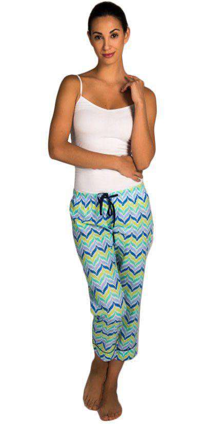 Zig Zag Capri Loungers in Blue by Malabar Bay - Country Club Prep