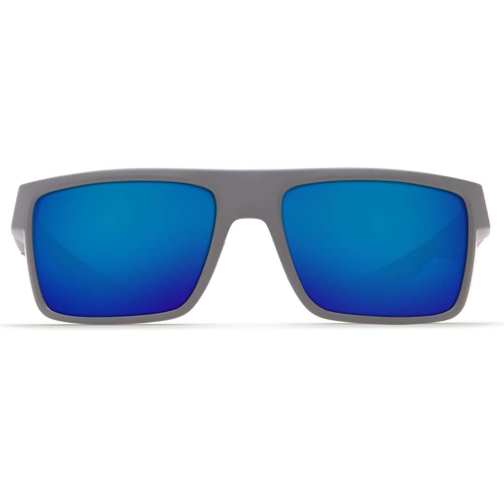 Motu Sunglasses in Matte Gray with Blue Mirror Polarized Glass Lenses by Costa del Mar - Country Club Prep