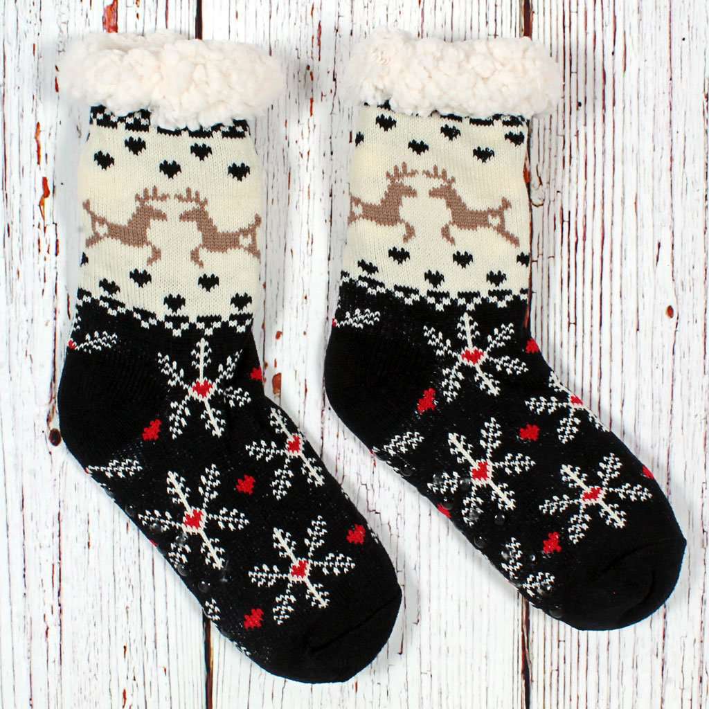 Dasher and Dancer Sherpa Lined Socks by Nordic Fleece - Country Club Prep