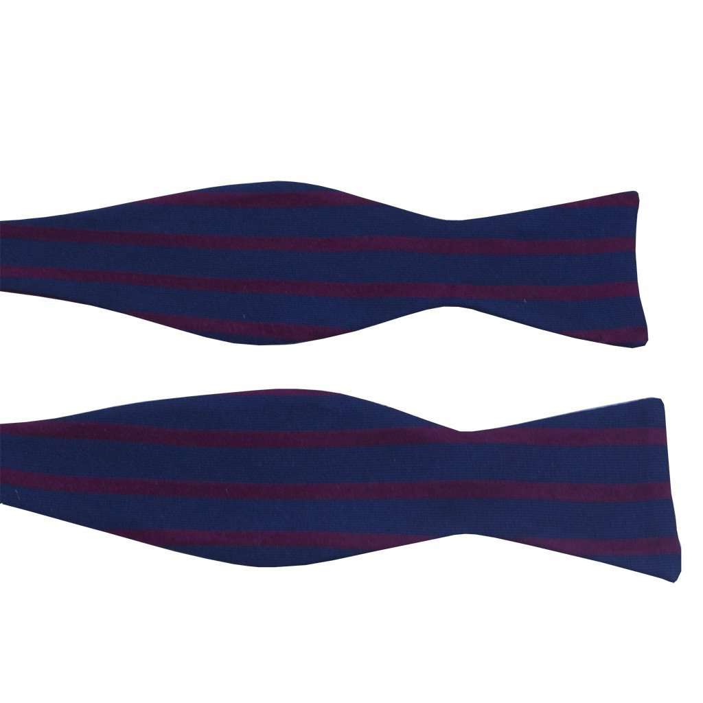 Navy and Red Sailor Stripe Bow Tie by Anchored Style - Country Club Prep
