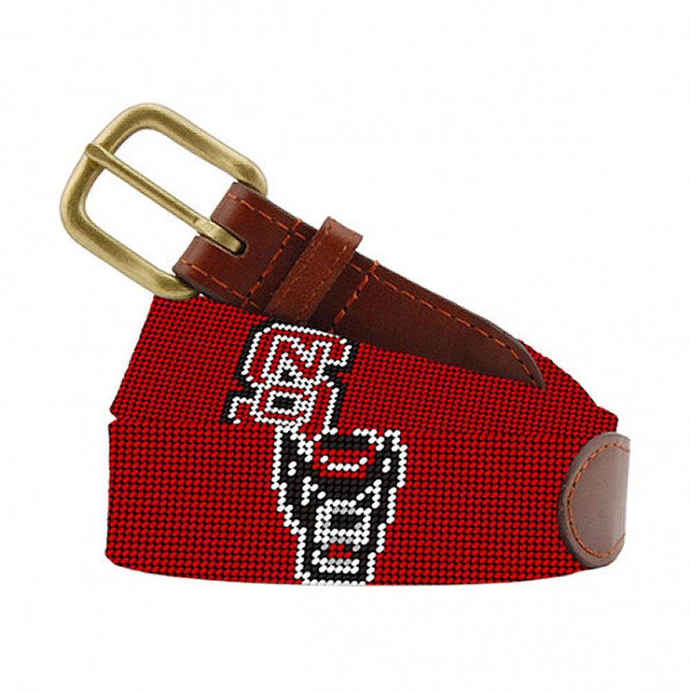 NC State Wolfy Needlepoint Belt by Smathers & Branson - Country Club Prep