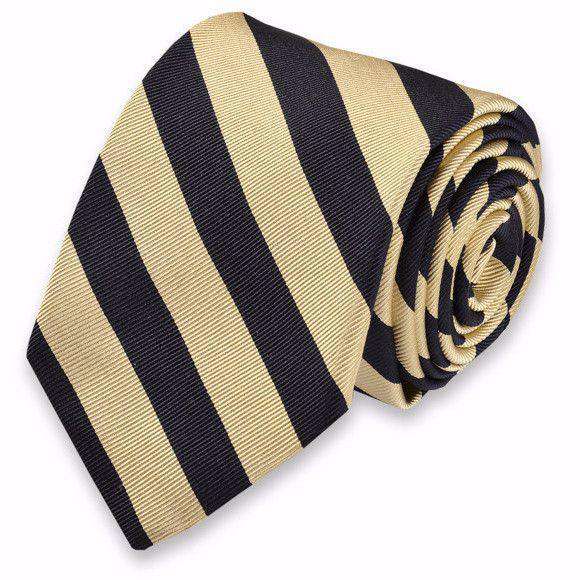 All American Stripe Neck Tie in Black and Gold by High Cotton - Country Club Prep