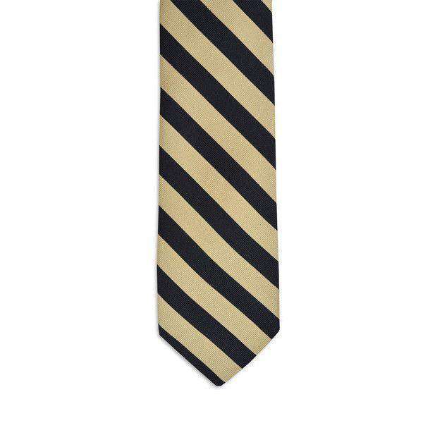 All American Stripe Neck Tie in Black and Gold by High Cotton - Country Club Prep