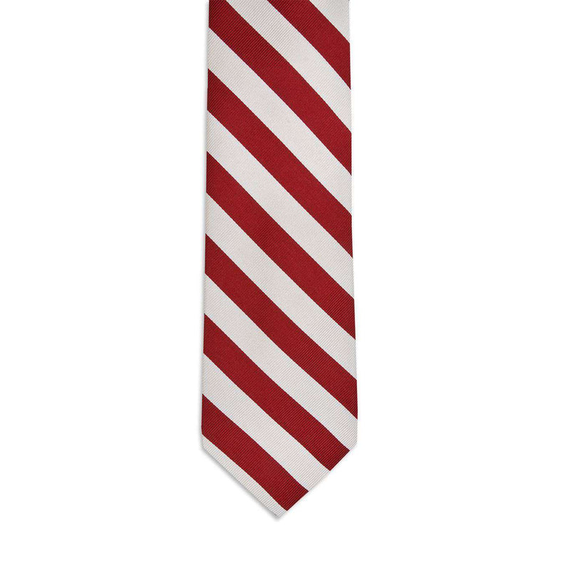 All American Stripe Neck Tie in Cardinal and White by High Cotton - Country Club Prep