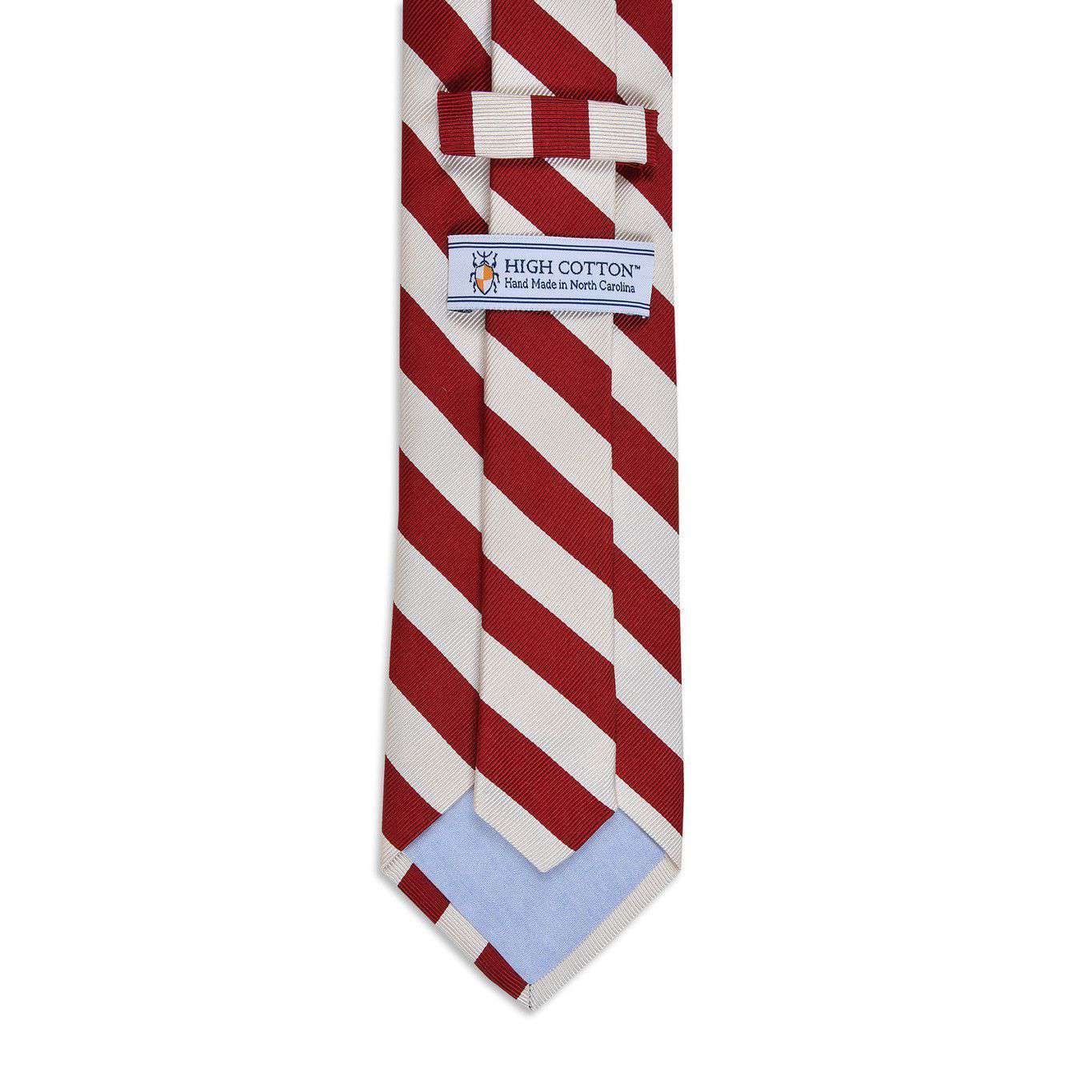 All American Stripe Neck Tie in Cardinal and White by High Cotton - Country Club Prep