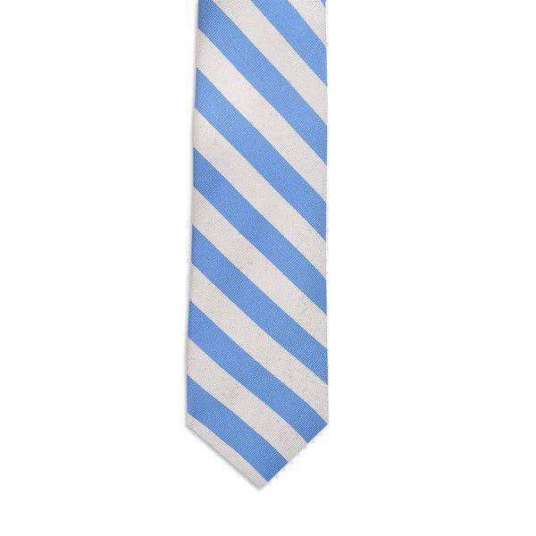 All American Stripe Neck Tie in Carolina Blue and White by High Cotton - Country Club Prep