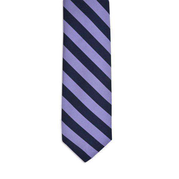 All American Stripe Neck Tie in Lavender and Navy by High Cotton - Country Club Prep