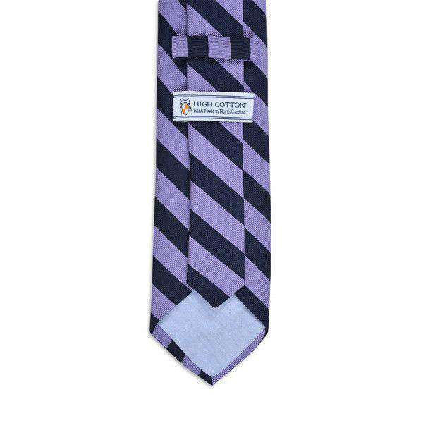 All American Stripe Neck Tie in Lavender and Navy by High Cotton - Country Club Prep