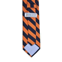 All American Stripe Neck Tie in Orange and Navy by High Cotton - Country Club Prep