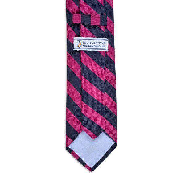 All American Stripe Neck Tie in Pink and Navy by High Cotton - Country Club Prep