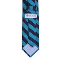 All American Stripe Neck Tie in Teal and Navy by High Cotton - Country Club Prep
