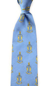 Alpha Tau Omega Neck Tie in Light Blue by Dogwood Black - Country Club Prep