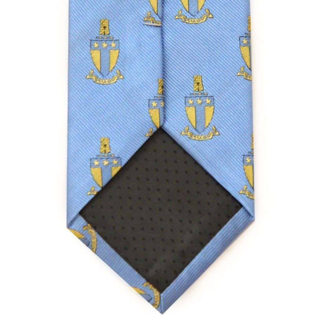 Alpha Tau Omega Neck Tie in Light Blue by Dogwood Black - Country Club Prep