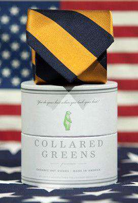 Bagby Tie in Orange/Navy by Collared Greens - Country Club Prep