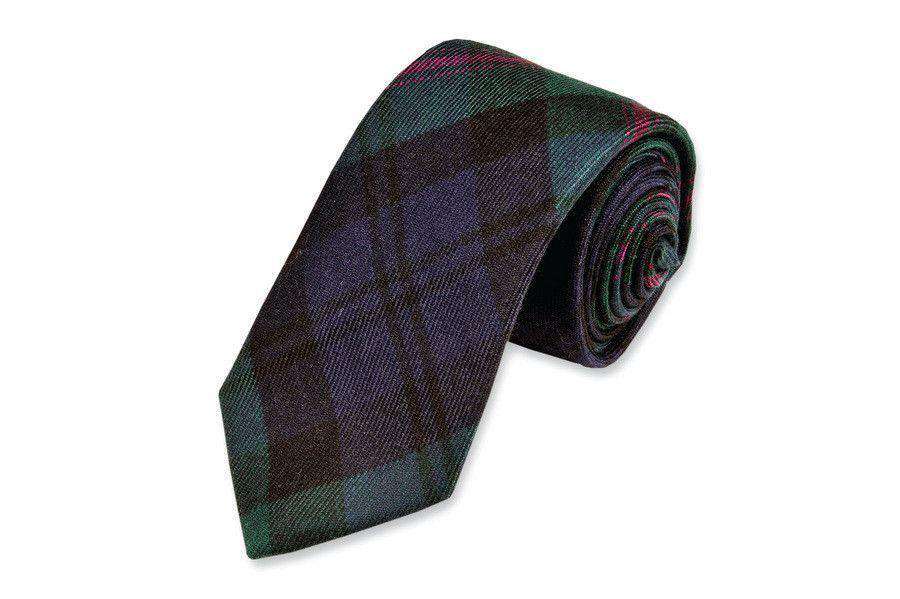 Baird Wool Tartan Necktie in Forest Green & Navy by High Cotton - Country Club Prep