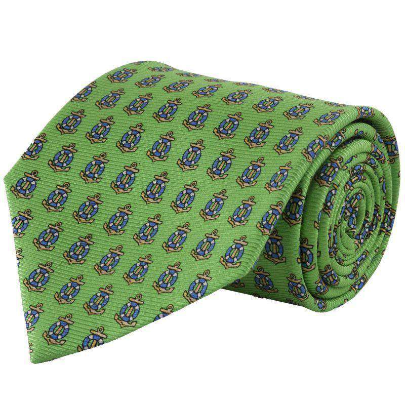 Beach Club Tie in Green by Southern Proper - Country Club Prep