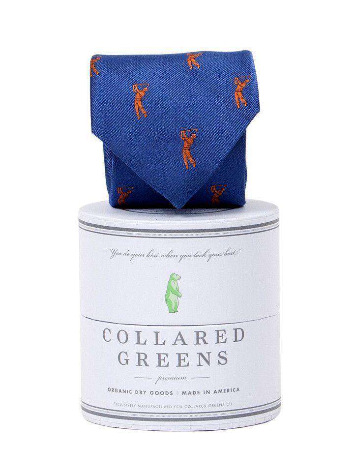 Bethpage Tie in Royal Blue and Orange by Collared Greens - Country Club Prep