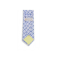 Blake Check Necktie in Blue by High Cotton - Country Club Prep