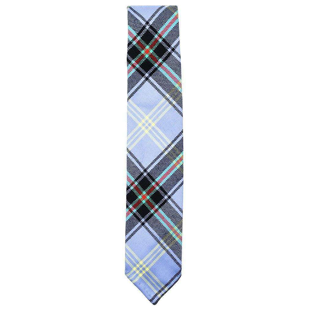 Bordeaux Wool Neck Tie in Blue Plaid by Res Ipsa - Country Club Prep