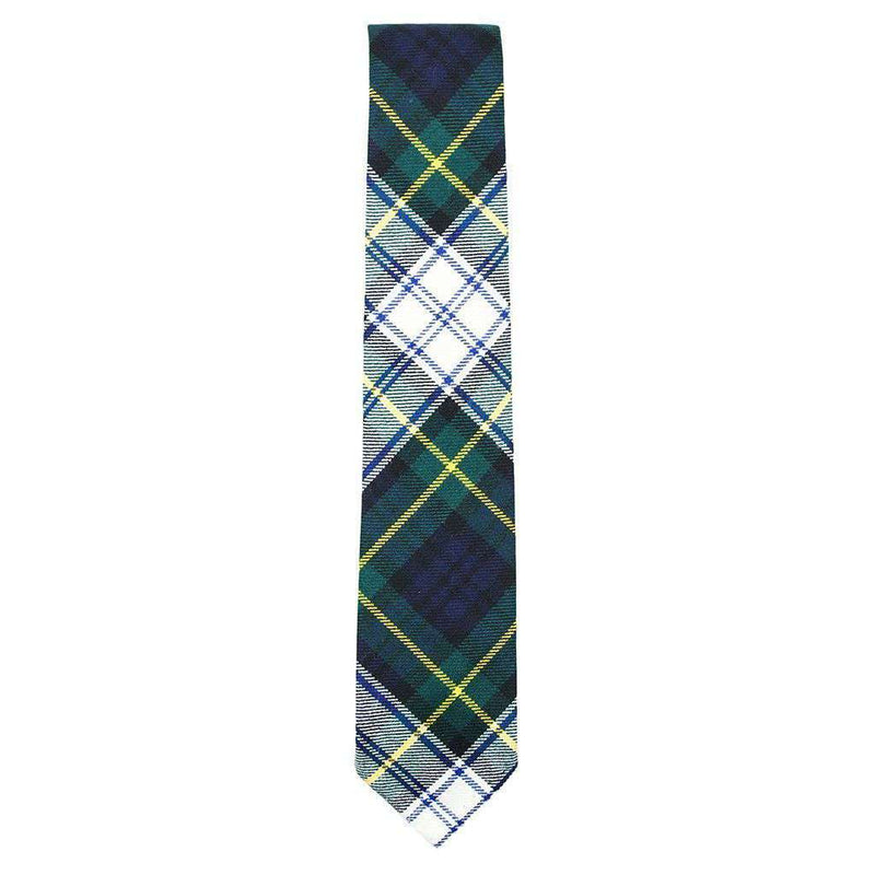 Bordeaux Wool Neck Tie in White & Forest Green Tartan by Res Ipsa - Country Club Prep