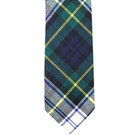 Bordeaux Wool Neck Tie in White & Forest Green Tartan by Res Ipsa - Country Club Prep