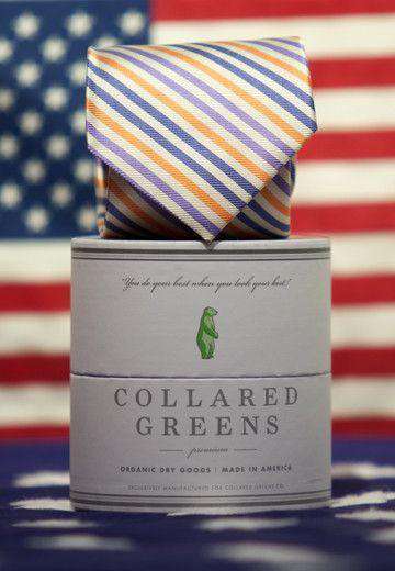 Brody Tie in Purple and Orange by Collared Greens - Country Club Prep