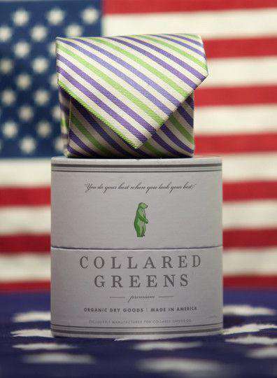 Brody Tie in Violet and Green by Collared Greens - Country Club Prep