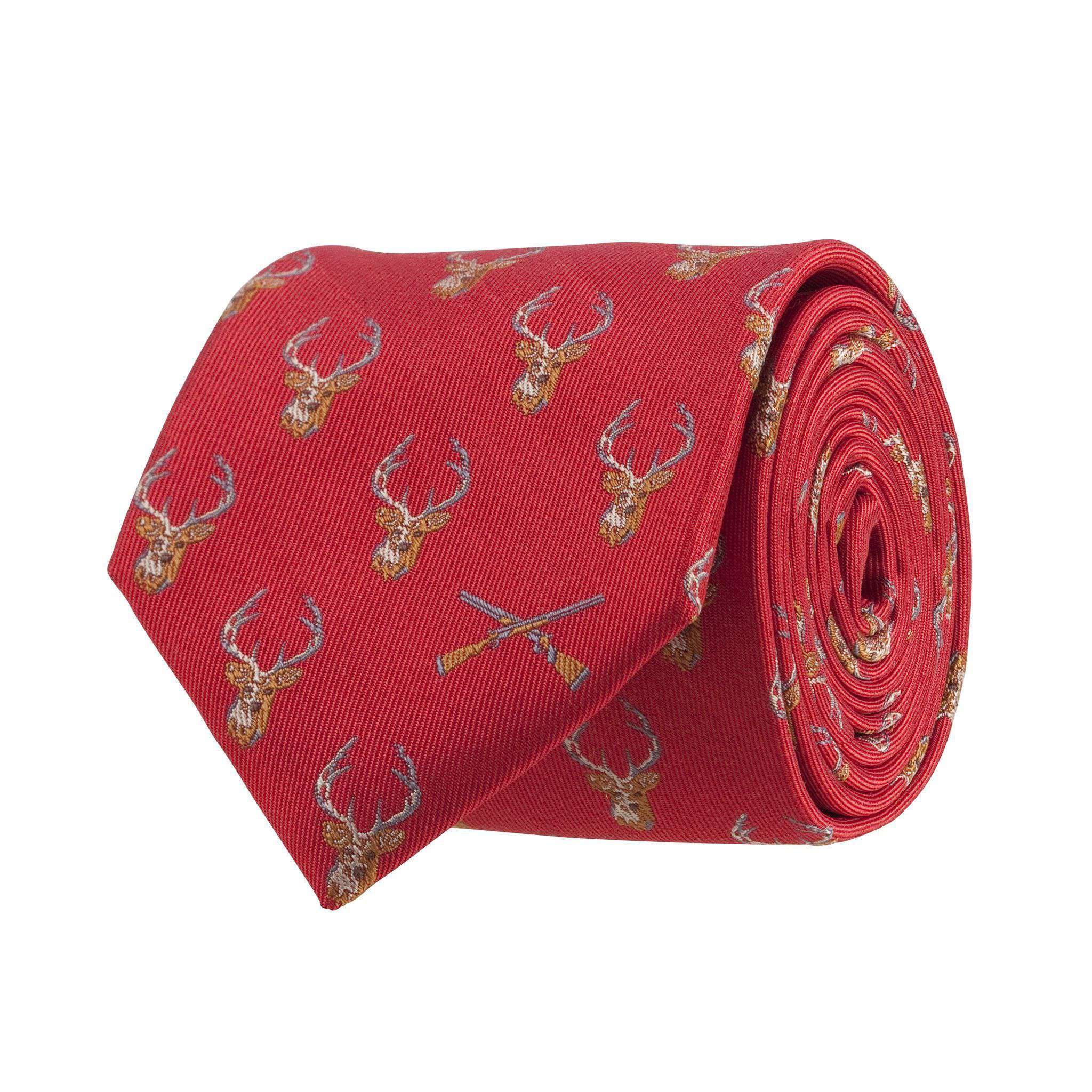 Buck and Shotgun Tie in Red by Southern Proper - Country Club Prep