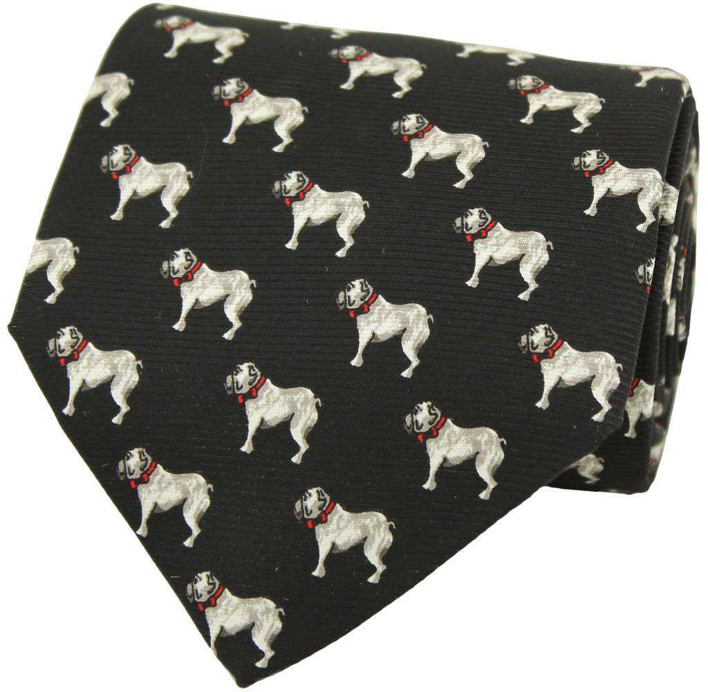 Bulldog Tie in Black by Southern Proper - Country Club Prep