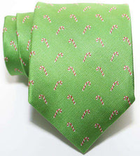 Candy Canes Woven Tie in Green by Peter-Blair - Country Club Prep