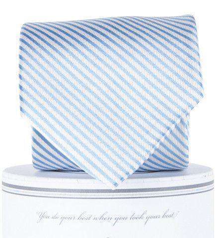 CG Stripes Tie in Carolina Blue by Collared Greens - Country Club Prep