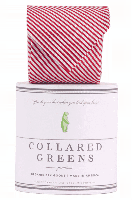 CG Stripes Tie in Red by Collared Greens - Country Club Prep