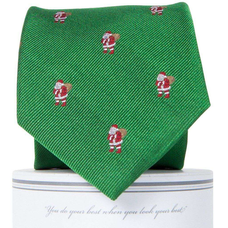 Classic Santa Tie in Holly Green by Collared Greens - Country Club Prep