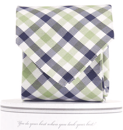 Collegiate Quad Neck Tie in Navy and Green by Collared Greens - Country Club Prep
