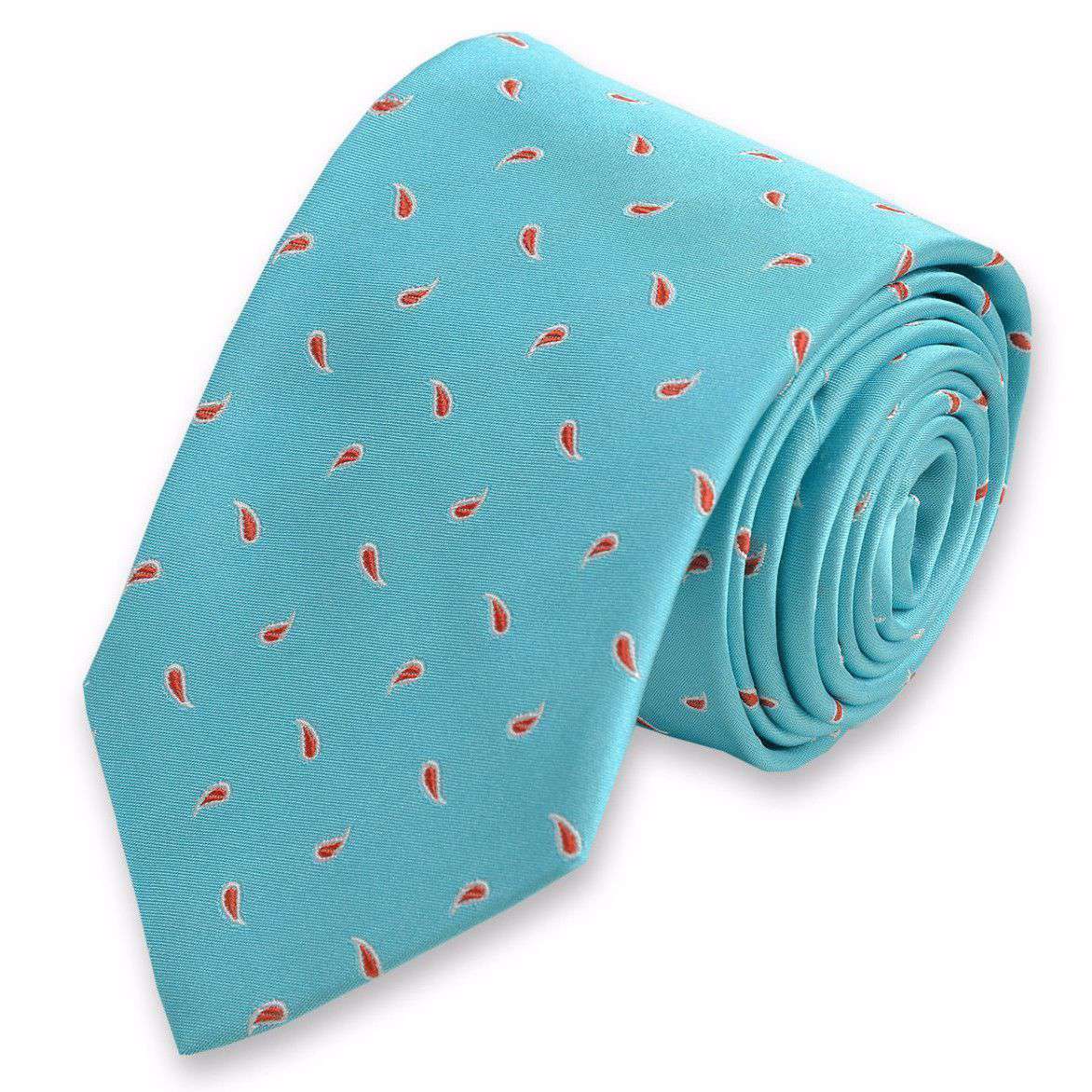 Cooper Neck Tie in Aqua by High Cotton - Country Club Prep