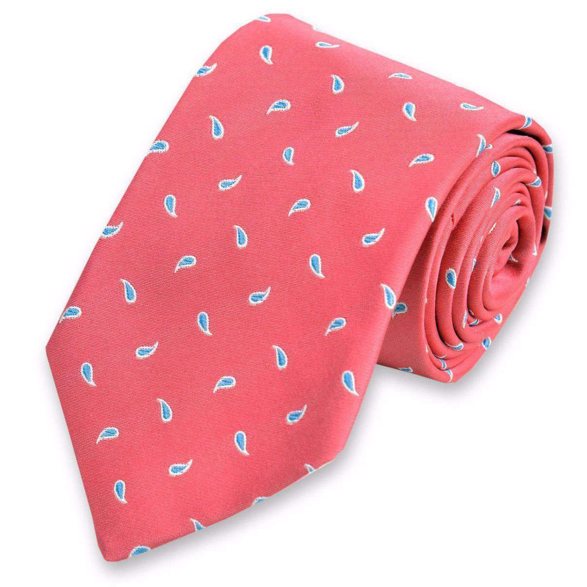 Cooper Neck Tie in Coral by High Cotton - Country Club Prep