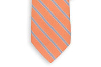 Coral and Blue Linen Necktie by High Cotton - Country Club Prep