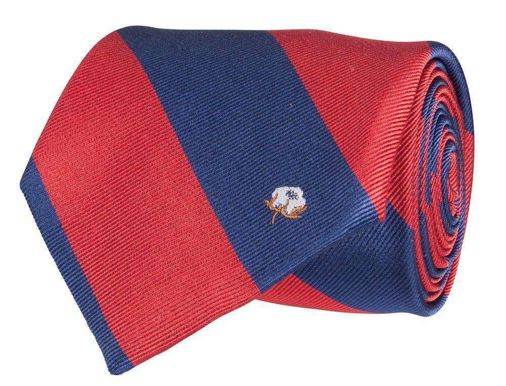 Cotton Boll Tie in Red/Navy by Southern Proper - Country Club Prep
