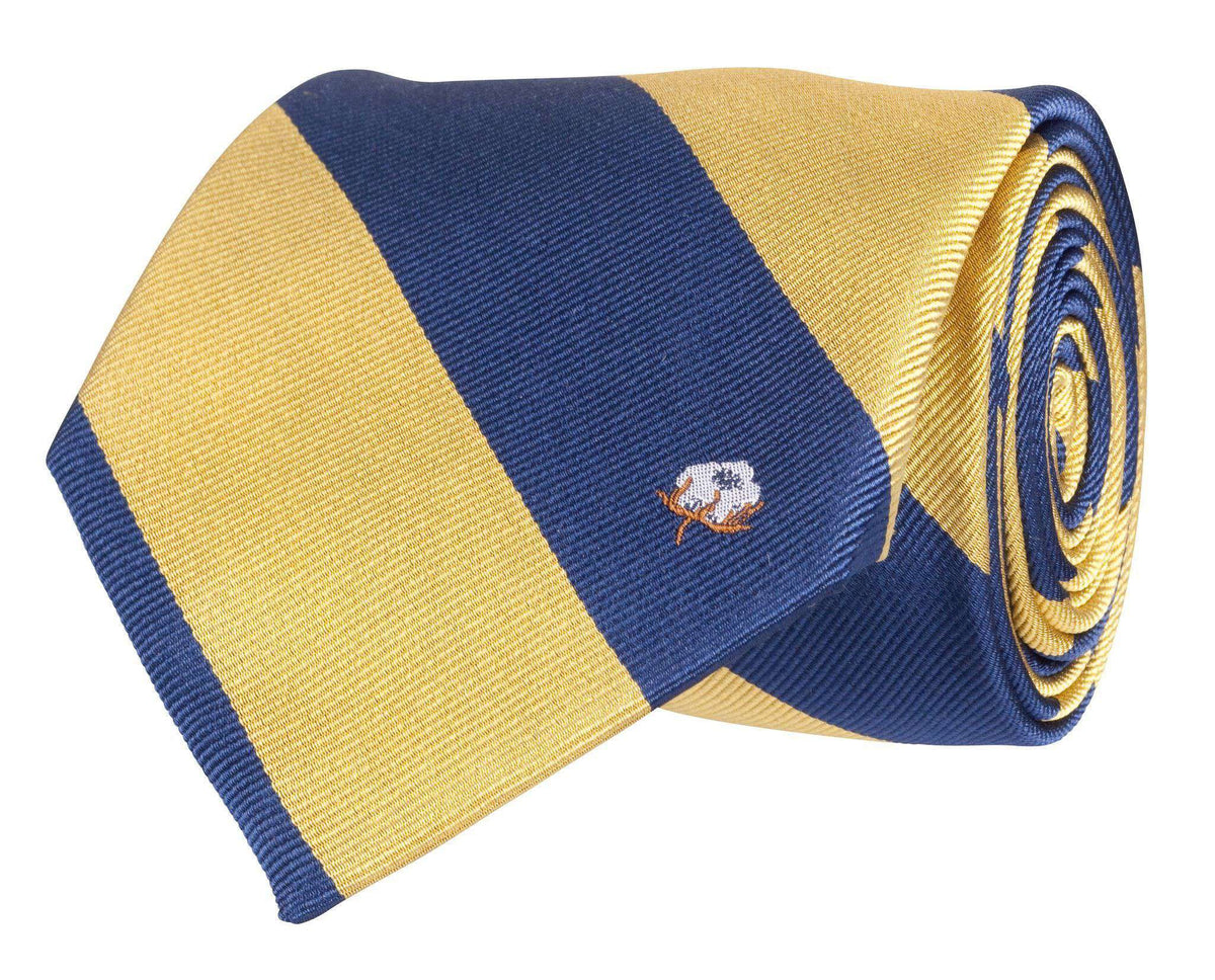 Cotton Boll Tie in Yellow/Navy by Southern Proper - Country Club Prep