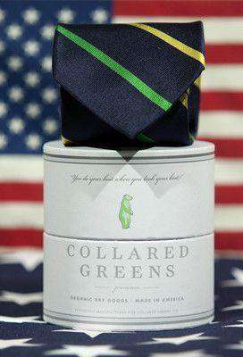 Cushing Tie in Green/Yellow by Collared Greens - Country Club Prep