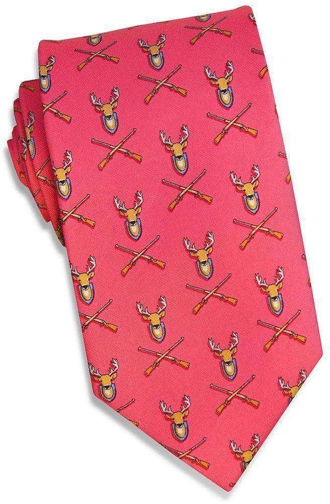 Deer Season Tie in Coral by Bird Dog Bay - Country Club Prep