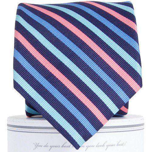 Eastwood Tie in Navy & Pink by Collared Greens - Country Club Prep