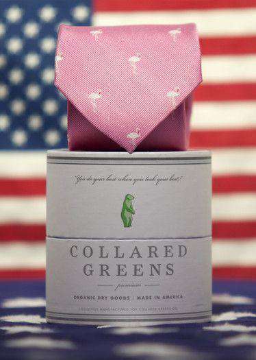 Flamingo Tie in Pink by Collared Greens - Country Club Prep