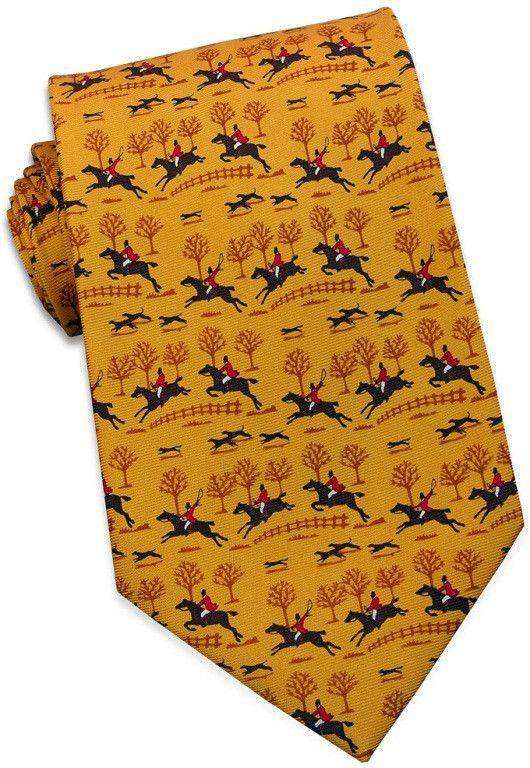 Fox Hunt Tie in Gold by Bird Dog Bay - Country Club Prep