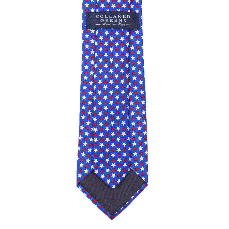 Freedom Stars Tie in Blue by Collared Greens - Country Club Prep