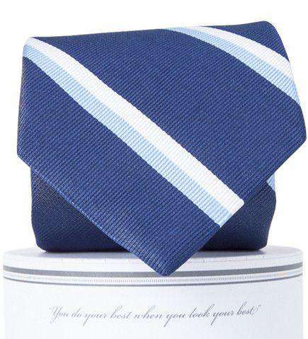 George Neck Tie in Navy and Carolina Blue by Collared Greens - Country Club Prep