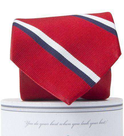 George Neck Tie in Red and Navy by Collared Greens - Country Club Prep