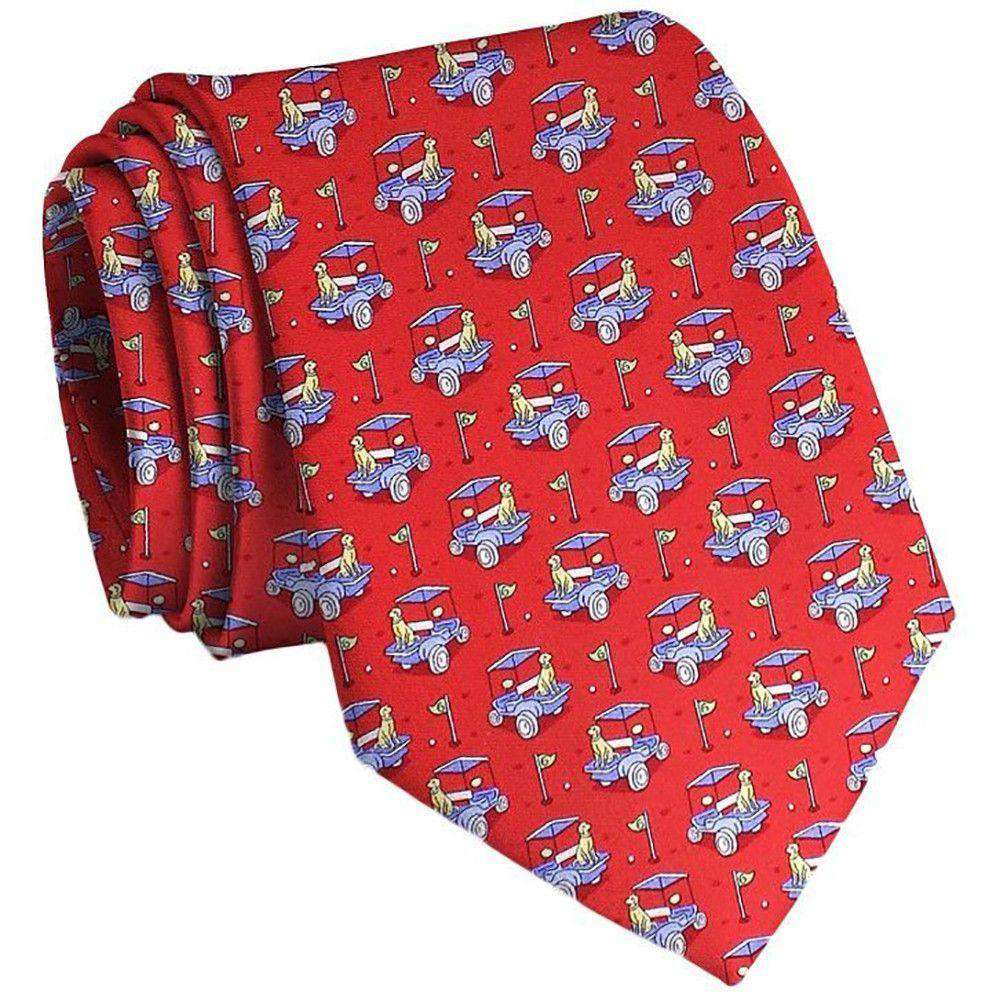 Golf Buddies Neck Tie in Red by Bird Dog Bay - Country Club Prep